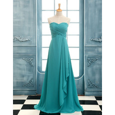 Affordable Beautiful A-Line Sweetheart Long Chiffon Bridesmaid Dress