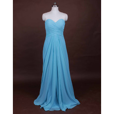 Custom Summer Sheath Sweetheart Long Chiffon Beach Bridesmaid Dress