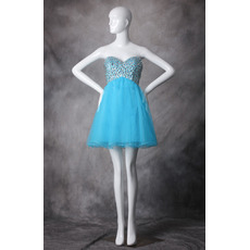 Girls Junior A-Line Sweetheart Mini/ Short Organza Homecoming Dress