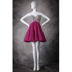 Classic Sweetheart Short Organza Rhinestone Homecoming Dress