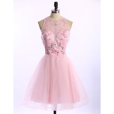 Designer Pretty A-Line Sleeveless Short Organza Junior Homecoming Dress