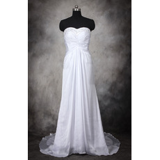 Trendy Empire Waist Sweetheart Brush Train Chiffon Wedding Dress