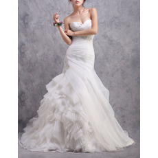 Women's Gorgeous Sheath Sweetheart Court Train Asymmetric Wedding Dress