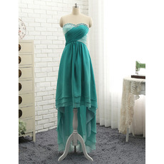 Inexpensive Beautiful Sweetheart High-Low Chiffon Formal Evening Dress