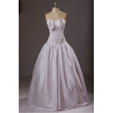 Retro Ball Gown Sweetheart Long Satin Formal Evening Dress