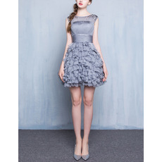 Pretty Sleeveless Short Chiffon Ruffle Skirt Homecoming Dress