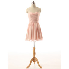 Simple Custom Sweetheart Mini Short Chiffon Bridesmaid Under 100