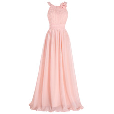 Affordable Full Length Chiffon Bridesmaid Dress with Straps