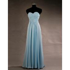 Designer Sweetheart Floor Length Chiffon Lace-Up Bridesmaid Dress