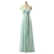 Elegant Halter Sweetheart Floor Length Chiffon Bridesmaid Dress