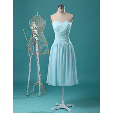 Simple Style Sweetheart Knee Length Chiffon Bridesmaid/ Homecoming Dress
