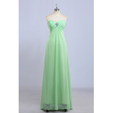 Inexpensive Empire Waist Sweetheart Full Length Chiffon Beach Bridesmaid Dress