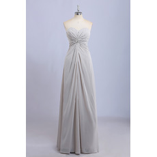 Stylish Sweetheart Full Length Chiffon Beading Bridesmaid Dress Under $100