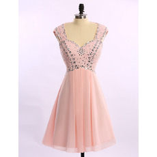 Elegant Sweetheart Short Chiffon Beading Sequin Cocktail Party Dress