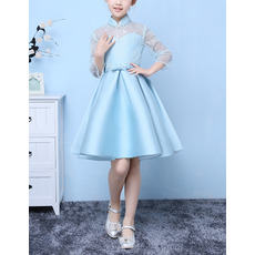 Adorable Pageant Short Easter/ Spring Girls Dress with Long Lace Sleeves