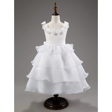 Beautiful Ball Gown Tea Length Flower Girl/ First Communion Dress
