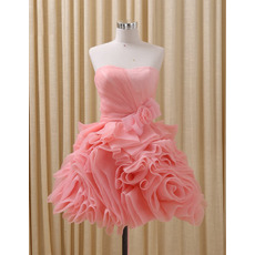 Pretty Sweetheart Short Organza Ruffle Skirt Homecoming Dress