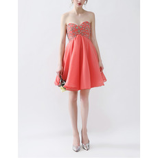 Jovani Empire Waist Sweetheart Mini/ Short Chiffon Homecoming/ Party Dress