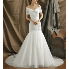 Sexy Sweetheart Court Train Organza Wedding Dress with Wraps