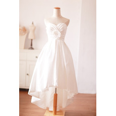 Affordable Sweetheart High-Low Taffeta Short Wedding Dress