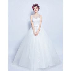 Classic Ball Gown Sleeveless Floor Length Satin Bridal Wedding Dress