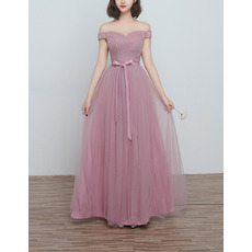 Timeless Off-the-shoulder Sweetheart Floor Length Bridesmaid Wedding Dress