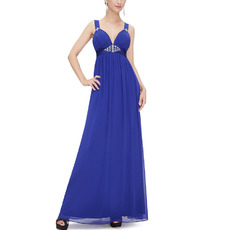 Sexy Sweetheart Long Chiffon Prom Evening Dress with Straps