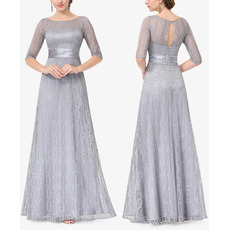 Elegant Long Lace Formal Mother of the Bride Dress with Half Sleeves