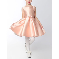 Custom Classy A-Line Sleeveless Mini/ Short Satin Flower Girl Dress