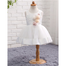 Pretty Infant Ball Gown Sleeveless Short Satin Flower Girl Dresses