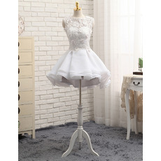 Petite A-Line Sleeveless Mini/ Short Petite Organza Wedding Dress