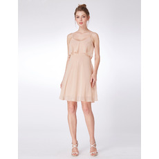 Empire Waist Spaghetti Straps Mini/ Short Chiffon Bridesmaid Dress