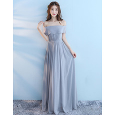 Women's Discount Off-the-shoulder Long Chiffon Bridesmaid Dress