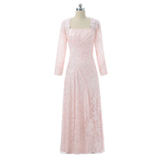 Custom Modest Long Lace Plus Size Formal Mother Dress with Long Sleeves