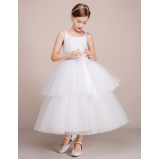 Amazing Ball Gown Sleeveless Tea Length Flower Girl Dress