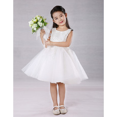 Little Girls Cute A-Line Knee Length Embroidery Flower Girl Dress