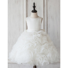 Pretty Ball Gown Knee Length Ruffle Skirt Flower Girl Dress