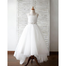 Pretty Straps Floor Length High-Low Organza Flower Girl Dress