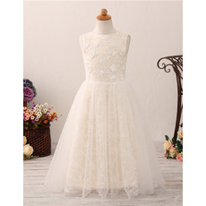 Adorable A-Line Floor Length Lace Flower Girl Dress for Wedding