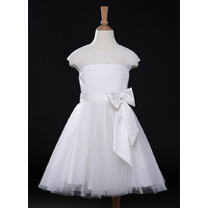 Custom A-Line Knee Length Organza Flower Girl Dress for Wedding