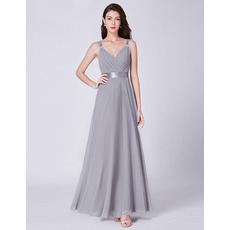 Elegant V-Neck Floor Length Chiffon Evening/ Prom/ Formal Dress