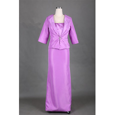 Custom Floor Length Satin Mother Dress with Jackets for Wedding