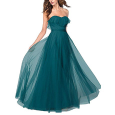 Inexpensive A-Line Sweetheart Floor Length Chiffon Bridesmaid Dress