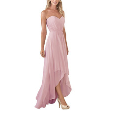 Elegant A-Line Sweetheart High-Low Long Chiffon Bridesmaid Dress