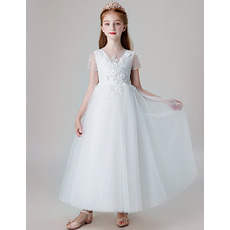 Affordable A-Line Ankle Length Organza First Communion Dress