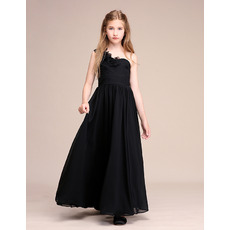 Affordable One Shoulder Junior Bridesmaid Dress