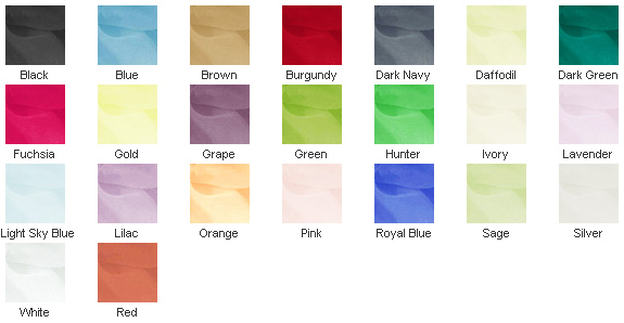 Organza Color Chart