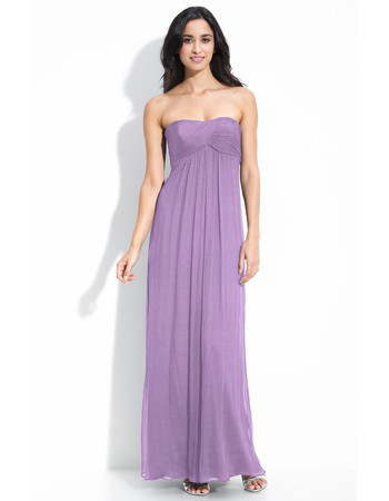 Affordable Empire Sweetheart Long Chiffon Bridesmaid Dress/ Wedding Party Dress