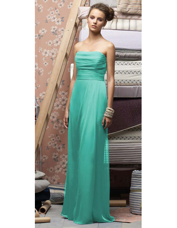 Affordable Designer Column Strapless Chiffon Floor Length Bridesmaid Dress