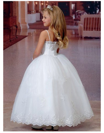 Ball-Gown/Princess Organza Knee-length First Communion Flower Girl Dress